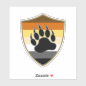 Gay Beren Pride Flag en Beer Paw Shield Sticker (Vel)