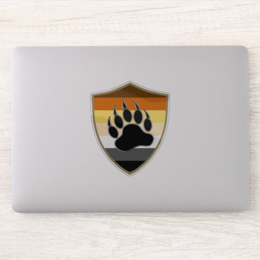 Gay Beren Pride Flag en Beer Paw Shield Sticker (Computer)