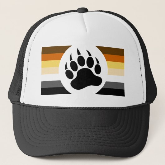 Gay Beren Pride Flag en Beer Paw Trucker Pet (Voorkant)
