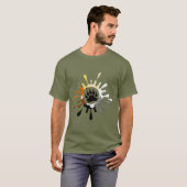 Gay Beren Pride Flag Splash Beer Paw T-shirt (Voorkant volledig)