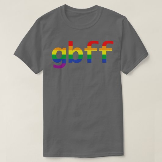 Gay BFF Typografie Pride Rainbow T-shirt (Design voorkant)