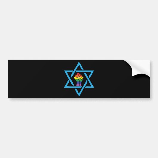 Gay Black Jewish Bumpersticker (Voorkant)