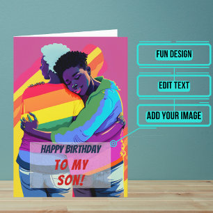 Gay Black Son van mam Birthday Kaart