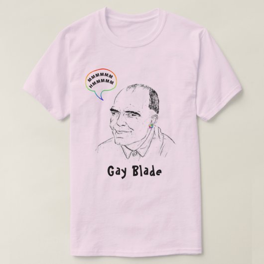 Gay Blade LGBTQ+ Gay Pride Humor T-shirt (Design voorkant)