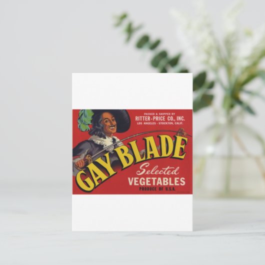Gay Blade Vegetables Briefkaart (Staand voorkant)