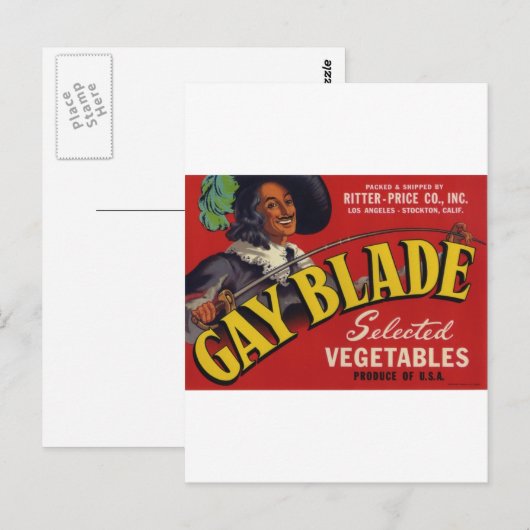 Gay Blade Vegetables Briefkaart (Voorkant / Achterkant)