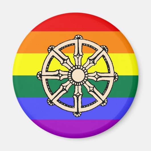 Gay Boeddhist Pride Magneet (Voorkant)