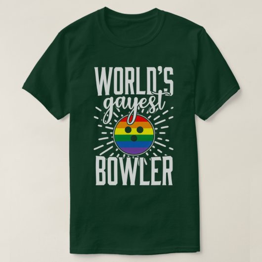 Gay Bowling Funny Worlds Gayest Bowler T T-shirt (Design voorkant)