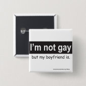 Gay Boyvriend Square Vierkante Button 5,1 Cm (Voorkant /achterkant)