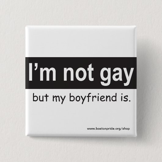 Gay Boyvriend Square Vierkante Button 5,1 Cm (Voorkant)
