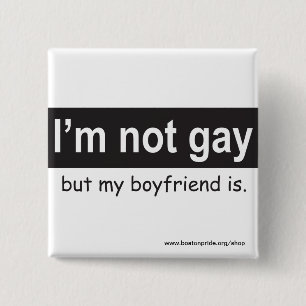 Gay Boyvriend Square Vierkante Button 5,1 Cm