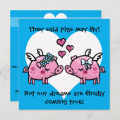 Gay bride Varkens mogen op huwelijksuitnodiging vl Kaart (Voorkant / Achterkant)