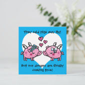 Gay bride Varkens mogen op huwelijksuitnodiging vl Kaart (Staand voorkant)