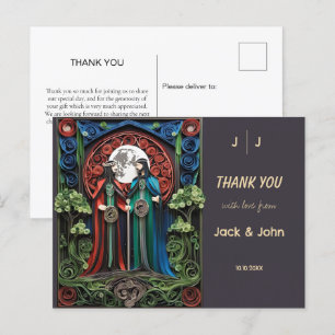 Gay bruiloft dank u briefkaart