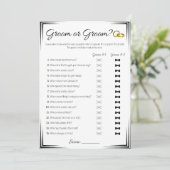 Gay bruiloft douche spel, bruidegom of bruidegom kaart (Staand voorkant)