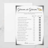 Gay bruiloft douche spel, bruidegom of bruidegom kaart (Voorkant / Achterkant)