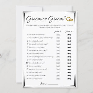 Gay bruiloft douche spel, bruidegom of bruidegom kaart