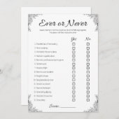 Gay bruiloft douche spel, ooit of nooit paar kaart (Voorkant / Achterkant)