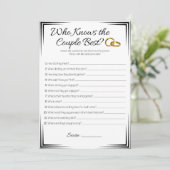 Gay bruiloft douche spel, Wie kent het paar Kaart (Staand voorkant)