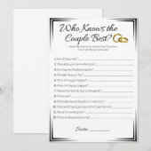 Gay bruiloft douche spel, Wie kent het paar Kaart (Voorkant / Achterkant)