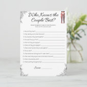Gay bruiloft douche spel, wie weet is het paar? kaart (Staand voorkant)