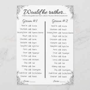 Gay bruiloft douche spel, zou hij liever kaart