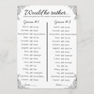 Gay bruiloft douche spel, zou hij liever kaart