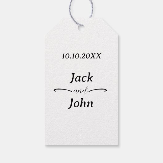 Gay bruiloft gunst cadeaulabel (Achterkant)