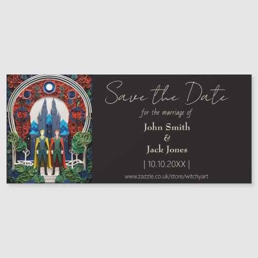 Gay Bruiloft Save the Date Magnet Magnetische Uitnodiging (Voorkant)