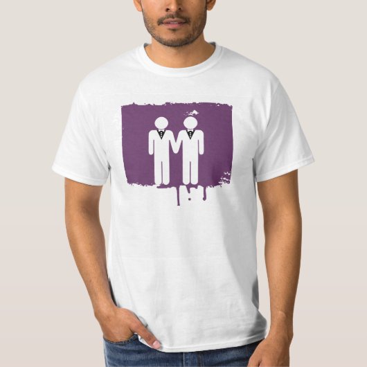 GAY BRUILOFT TOPPER MANNEN WIT -.png T-shirt (Voorkant)
