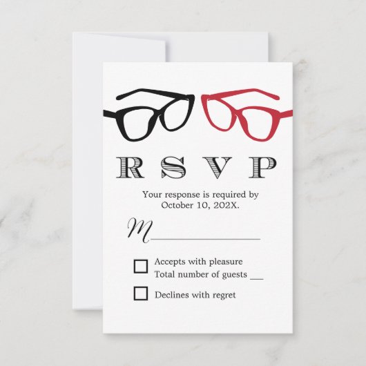 Gay bruiloft twee glazen minimalistische RSVP (Voorkant)