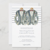 Gay Bruiloft Twee kamers in kostuums en boog Strop Kaart (Voorkant)