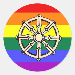 Gay Buddhist Pride Ronde Sticker