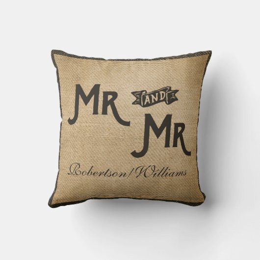 Gay Burlap Forever Altijd persoonlijk hart Kussen (Achterkant)