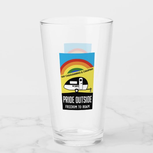 Gay caravan camping glas (Voorkant)