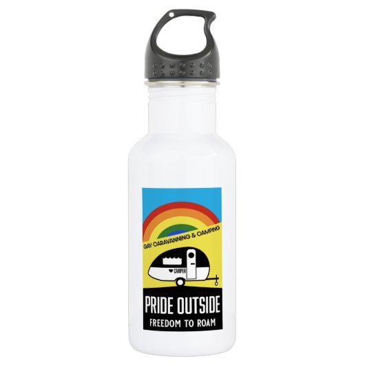 Gay caravan camping waterfles (Voorkant)
