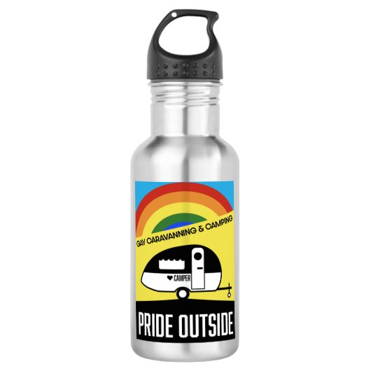 Gay caravan camping waterfles (Voorkant)