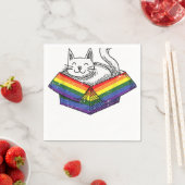Gay Cat Pride Rainbow Cute Kitten Kat Proud LGBT Servet (Insitu)