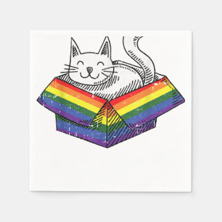 Gay Cat Pride Rainbow Cute Kitten Kat Proud LGBT Servet