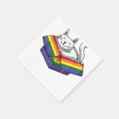 Gay Cat Pride Rainbow Cute Kitten Kat Proud LGBT Servet (Hoek)