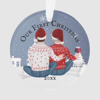Gay caucasian Mr. en Mr. koppel PHOTO winter Ornament