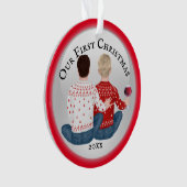 Gay caucasian Mr. en Mr. Ornament (voorkant)