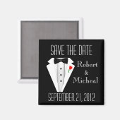 Gay Ceremony-Tuxedo-zwart Stropdas bruiloft Magneet (Voorkant / Achterkant)