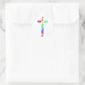 Gay Christelijk LGBT - Pride Cross God's Love Ronde Sticker (Tas)