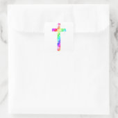 Gay Christelijk LGBT - Pride Cross God's Love Vierkante Sticker (Tas)