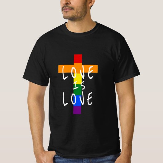 Gay Christelijk LGBT - Pride Cross God's T-shirt (Voorkant)