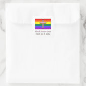 Gay Christelijke vlag slogan Vierkante Sticker (Tas)