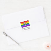 Gay Christelijke vlag slogan Vierkante Sticker (Envelop)