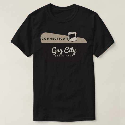 Gay City State Park Connecticut Welkomstbord T-shirt (Design voorkant)