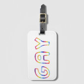 GAY Colorful Cool & Fun RAINBOW Bagagelabel (Voorkant (verticaal))